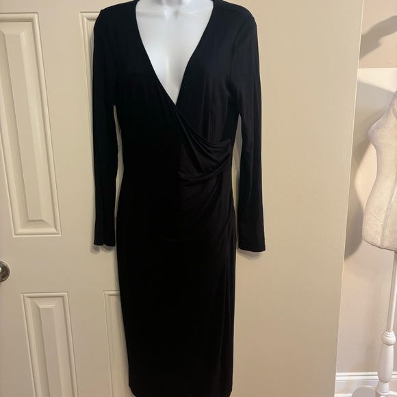 MODCLOTH Black Faux Wrap Dress - Picture 1 of 7